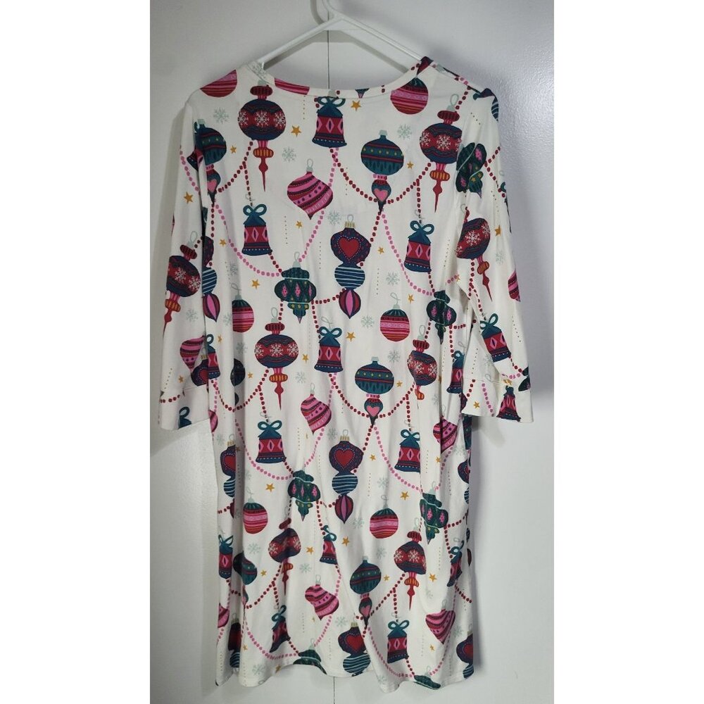 SOMA Women SZ M Soft Scoop Holiday Ornament Nightgown Sleepshirt Playing Hookie - Picture 2 of 7